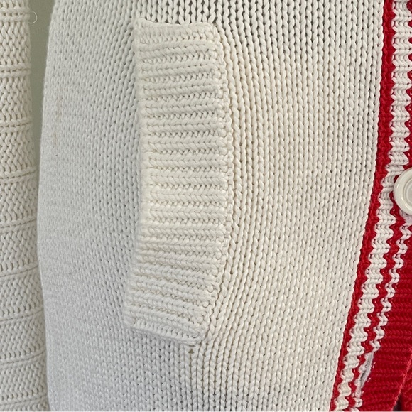 Moda International White and Red Hooded Cardigan in Small - Picture 6 of 11